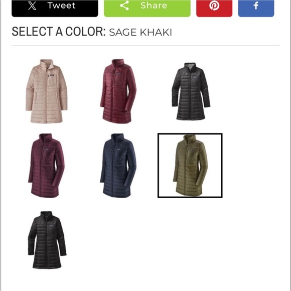 Patagonia Jacket Coat Radalie Indulated Parka Sage Khaki size Small - Picture 15 of 15